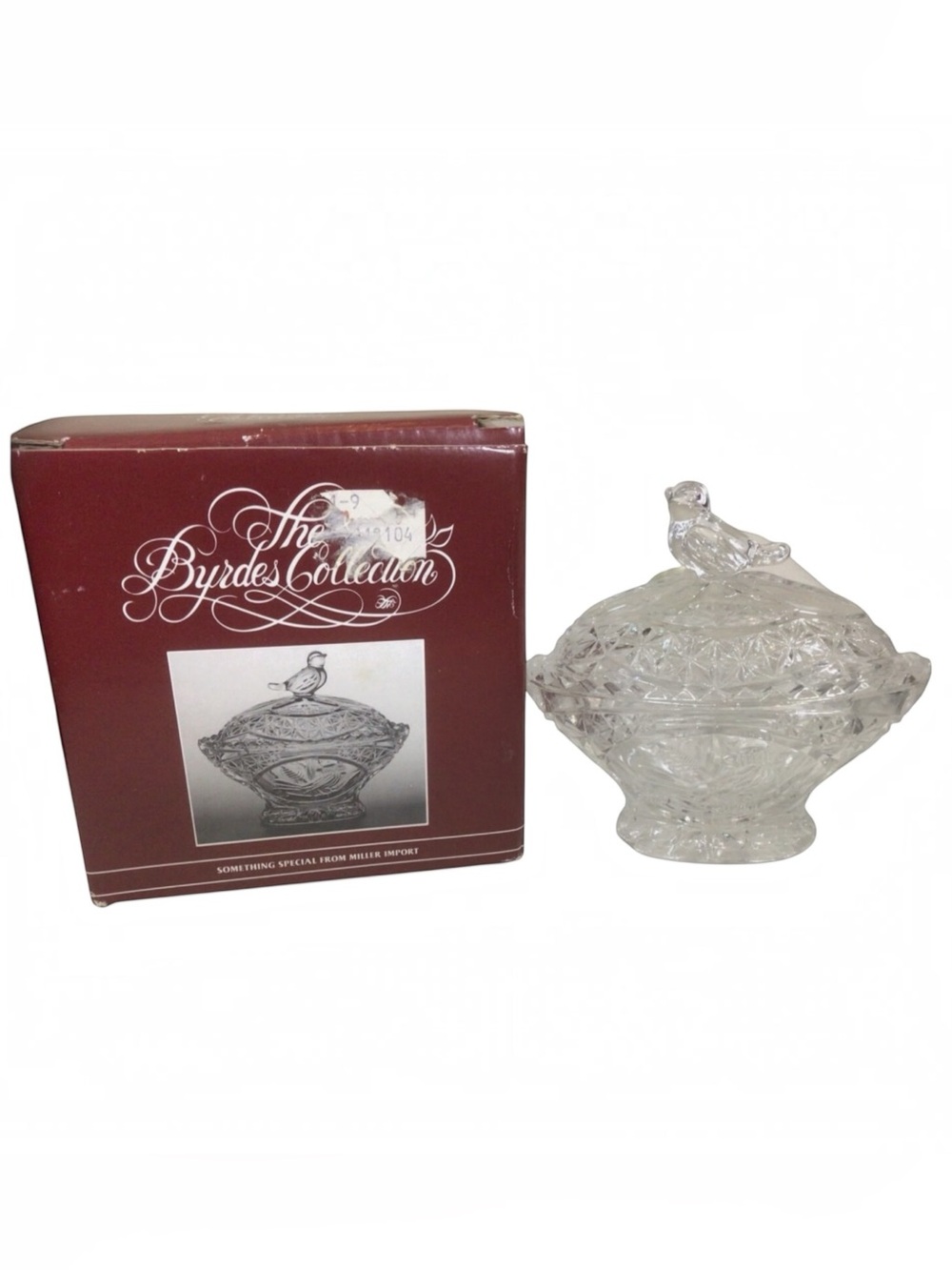 Hofbauer Byrdes Collection 24% Lead Crystal Bird Covered Candy Dish 1376 Germany